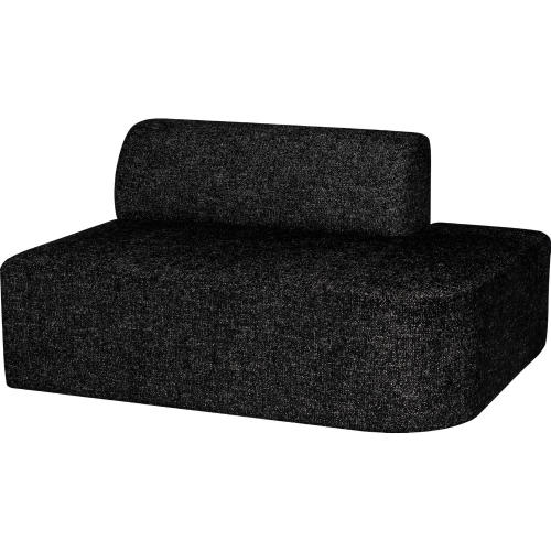 Isla Modular Left Arm Sofa in Salt & Pepper Boucle Fabric & Black